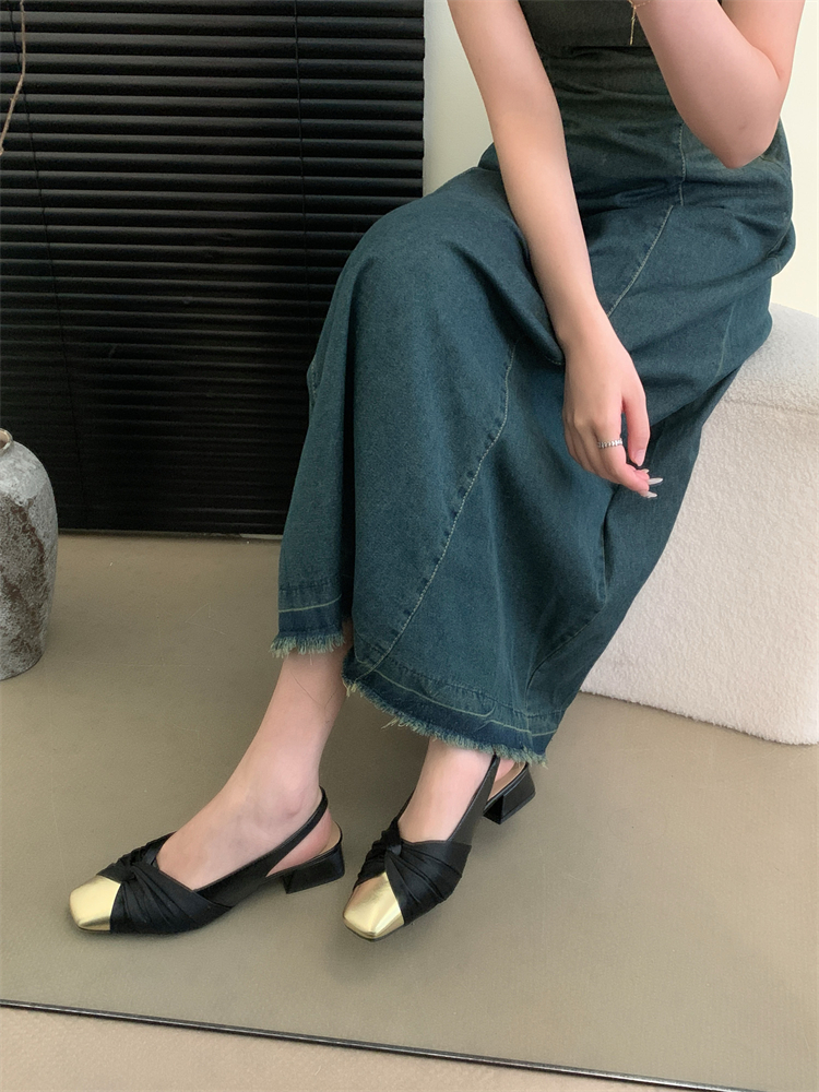 2024 Spring Summer French Style Chunky Heel Mary Jane Shoes for Women, Square Toe Slip On Low Top Casual Shoes - Image 2