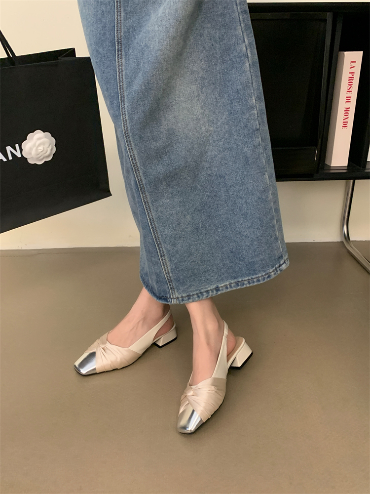 2024 Spring Summer French Style Chunky Heel Mary Jane Shoes for Women, Square Toe Slip On Low Top Casual Shoes - Image 3