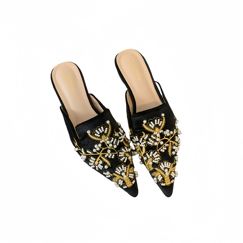 2026 Chinese Style Flat Pointed Toe Beaded Embroidered Shoes 35-40 - Image 5
