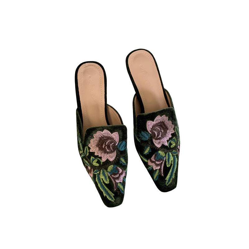 2026 Embroidered Retro Thin Heel Square Toe Shoes 35-40 - Image 5