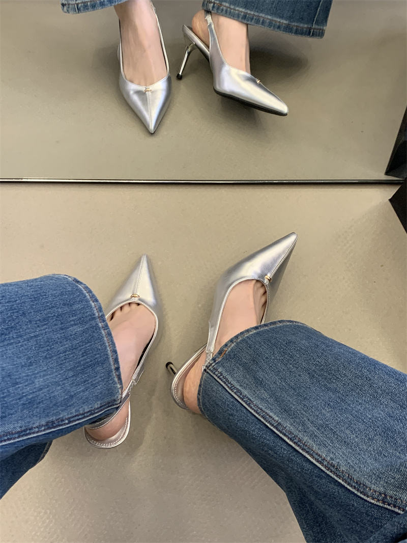 2026 Spring Women's Pointed Toe Slippers with Thin Heel, Sizes 35-40 - Image 2
