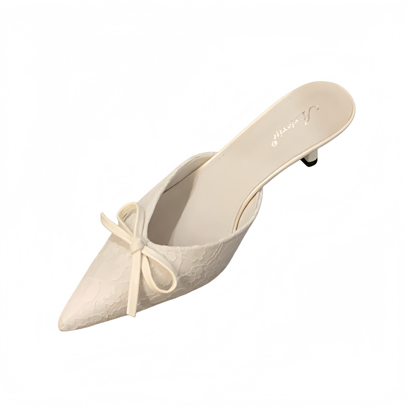 2026 Spring Women's Pointed Toe Slippers with Thin Heels, 35-40 - Image 5