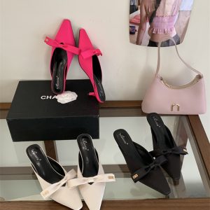 2026 Spring Women's Square Toe Slingback Heeled Slippers 35-40
