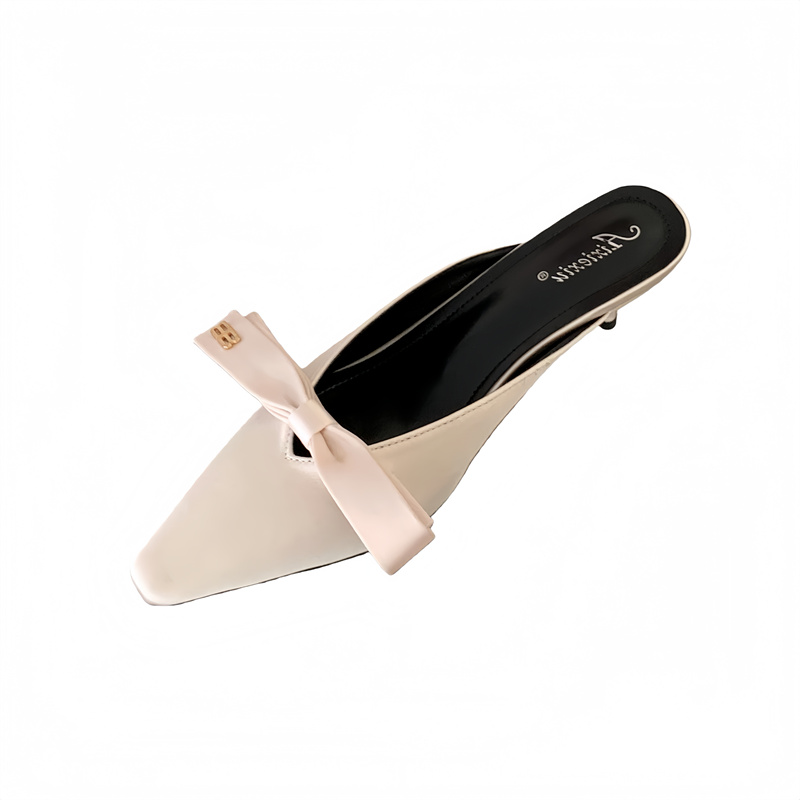 2026 Spring Women's Square Toe Slingback Heeled Slippers 35-40 - Image 5