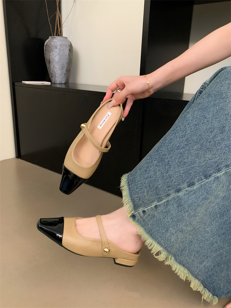 French Evening Breeze Elegant Closed-Toe Half Slippers for Women 2024 New Trendy Versatile Chic Chunky Heel Beautiful Sandals - Image 2