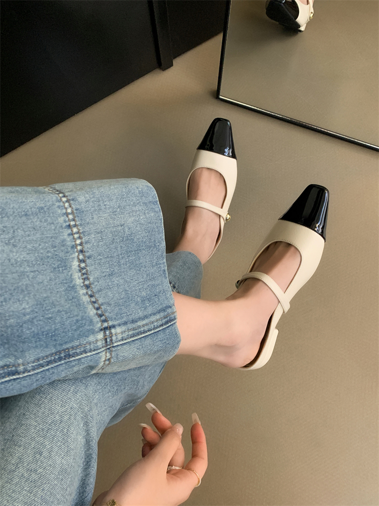 French Evening Breeze Elegant Closed-Toe Half Slippers for Women 2024 New Trendy Versatile Chic Chunky Heel Beautiful Sandals - Image 4