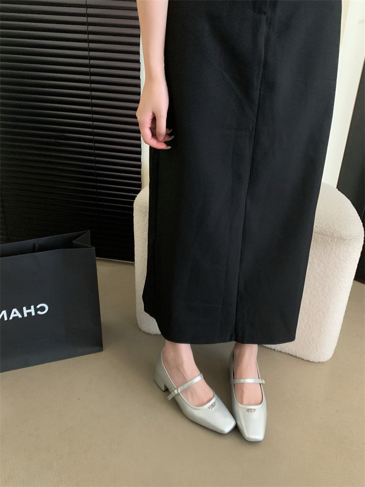 French Square Toe Mary Jane Shoes 2024 New Autumn Vintage Soft Fairy Style Chunky Heel Low Top Shoes - Image 3