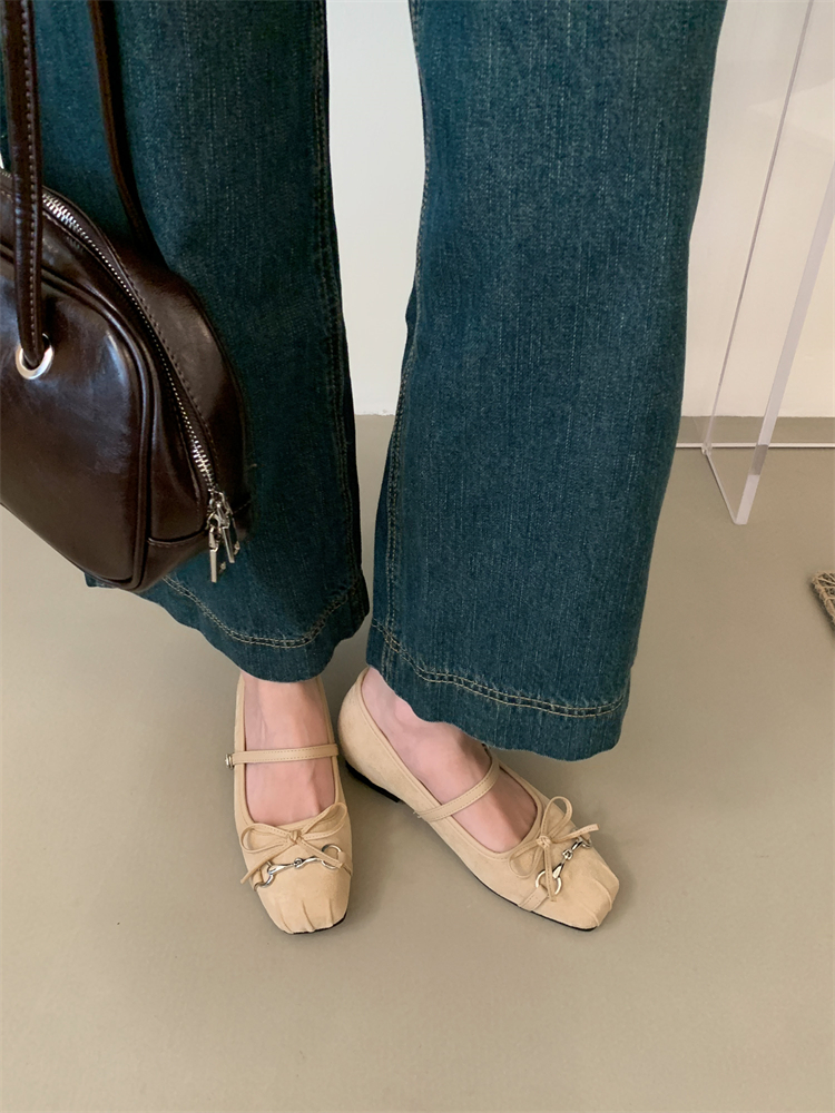 French Style Mary Jane Ballet Flats for Women 2024 Autumn New Chunky Heel Buckle Shoes - Image 4